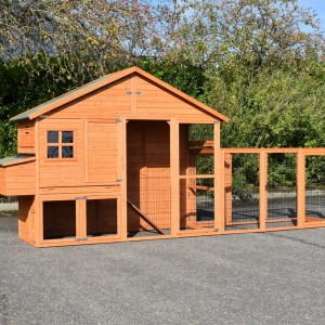 Chickencoop Holiday Large with exra run and laying nest 438x93x195cm