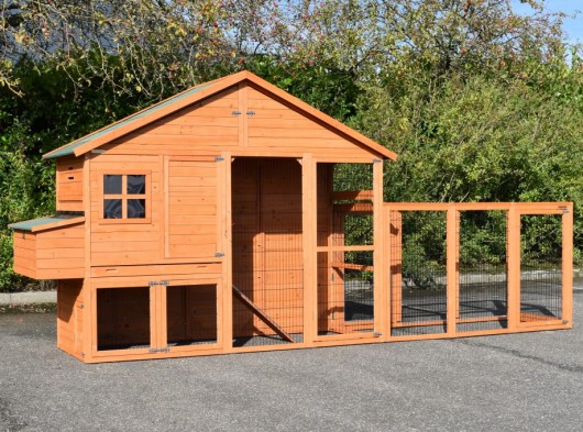 Chickencoop Holiday Large with extra run and laying nest 438x93x195cm