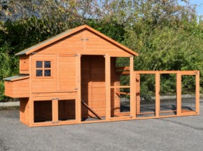 Rabbit hutch Holiday Large with nesting box and extra run 438x93x195cm