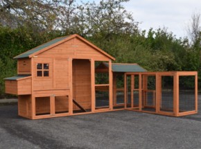 Chickencoop Holiday Large Duo Corner with laying nest and additional runs 388x268,5x195cm