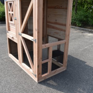 The chickencoop is provided with an exit hatch