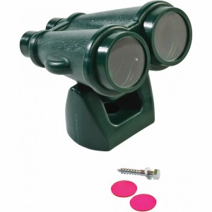 The green binoculars are made of injection moulded plastic