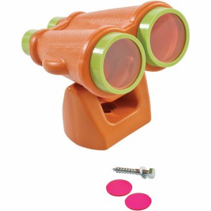 The plastic binoculars will be delivered including fixing material