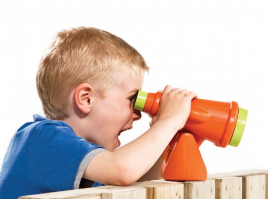 Plastic binoculars orange/lime green