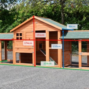 Diversal dimensions of the rabbit hutch Holiday Medium with 2 runs
