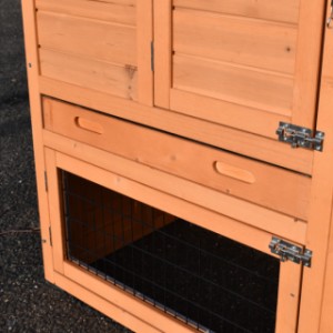 The sleeping compartiment of guinea pig hutch Holiday Small is suitable for a few guinea pigs