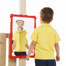 Funhouse mirror lime green is made of injection-molded plastic