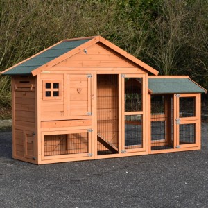 Rabbit hutch Holiday Small with run Space and insulation kit 227x73x128cm