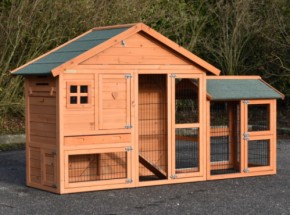 Rabbit hutch Holiday Small with run Space and insulation kit 227x73x128cm