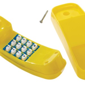 The yellow telephone can be mounted very easily