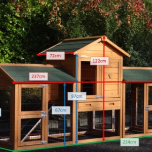 Various dimensions of the rabbit hutch Ambiance Small