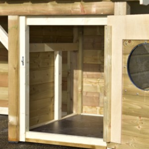 The animal hutch is made of impregnated wood