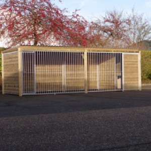 Dog kennel Forz with frame 2x6 metres and insulated night shelter with platform