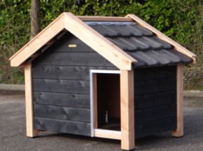 Dog house Reno black/Douglas insulated 160x106x123cm