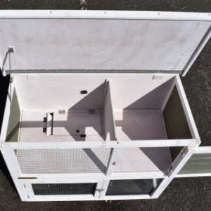 Have a look on the upper side of rabbit hutch Binky