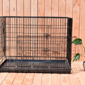 The Strong XL dog crate is suitable for a medium-sized dog, such as a Border Collie