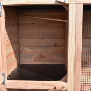 The sleeping compartment is provided with a plywood floor