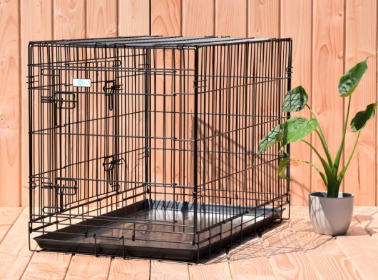 Dog cage Strong L  - with 2 doors 93x57x65cm