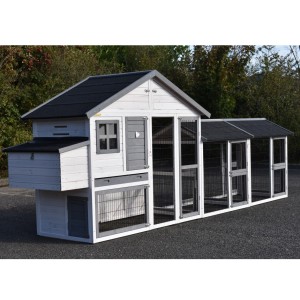 Chickencoop Holiday Medium with laying nest and 2 runs 401x88x151cm