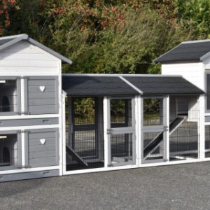 Chickencoop Prestige Medium with 2 runs and Double Medium · 405x91x150cm
