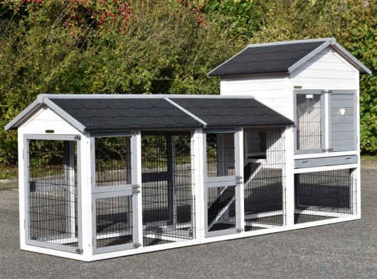 Rabbit hutch Prestige Medium White with 2 runs 301x91x150cm