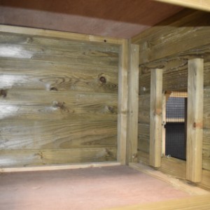The rabbit hutch Rosalynn is provided with a large sleeping compartment