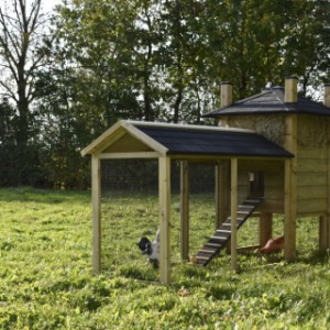 The chickencoop Rosa will be delivered with hay