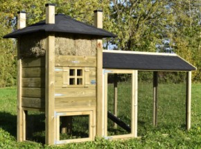 Chickencoop haystack Rosa with covered run 277x114x180cm