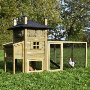 Chickencoop haystack Rosa with laying nest and additional run 299x114x180cm