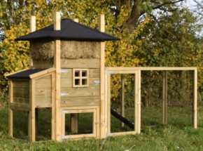 Chickencoop haystack Rosalynn with laying nest and additional run 300x114x180cm