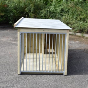 Dog kennel has a flat roof