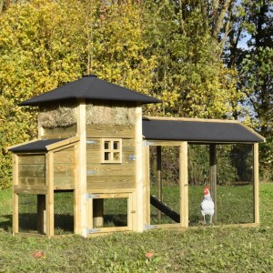 Chickencoop haystack Rosanne with laying nest and covered run 299x114x180cm