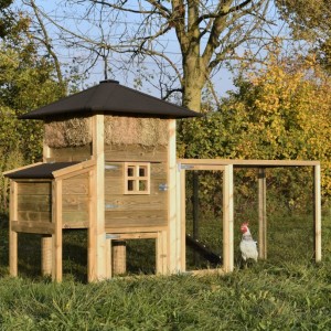 Chickencoop haystack Rosanne with laying nest and additional run 294x114x180cm