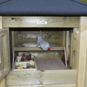 The sleeping compartment is provided with a large door