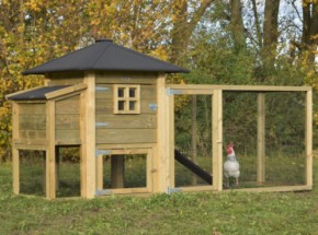 Chickencoop Rosy with run and laying nest 300x114x145cm
