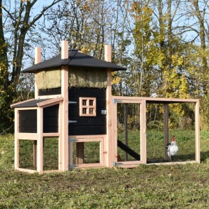Chickencoop haystack Rosalynn with laying nest and additional run 294x114x180cm