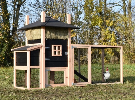 Chickencoop haystack Rosalynn with laying nest and additional run 294x114x180cm