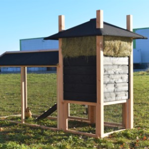 The chickencoop Rosalynn is provided with black mesh