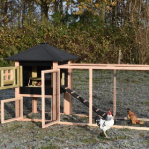 The chickencoop Rosy has large doors