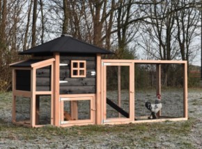 Chickencoop Rosy with laying nest and additional run 294x114x145cm
