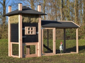 Chickencoop haystack Rosa with covered run 283x114x180cm