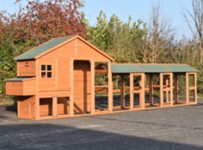 Chickencoop Holiday Large with 3 runs and laying nest 640x100x195cm