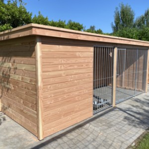 The dog kennel has the dimensions of app. 5x2m