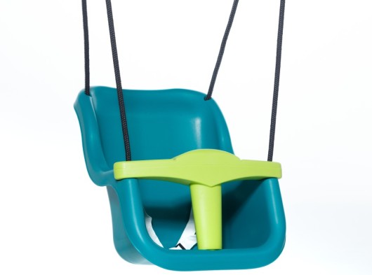 Baby swing Luxe turquoise/lime green • with BR-rope