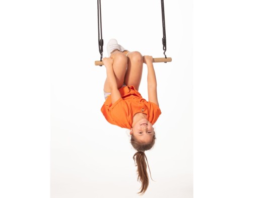 Wooden trapeze • with black BR-rope