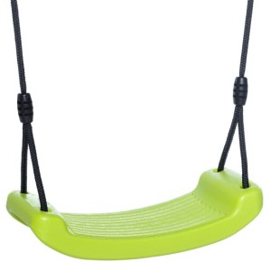 Plastic swing seat lime green - with black BR-rope