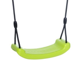 Plastic swing seat lime green - with black BR-rope