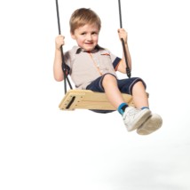 The swing seat is provided with black BR-rope