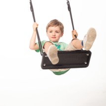 The swing seat is fitted with a steel insert