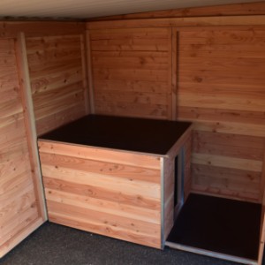 The kennel is provided with a sleeping compartment Easy